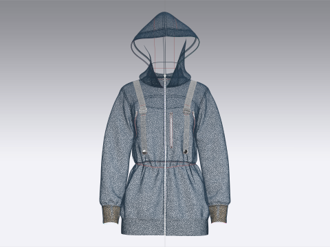 Girls Hooded Jacket Modelo 3D