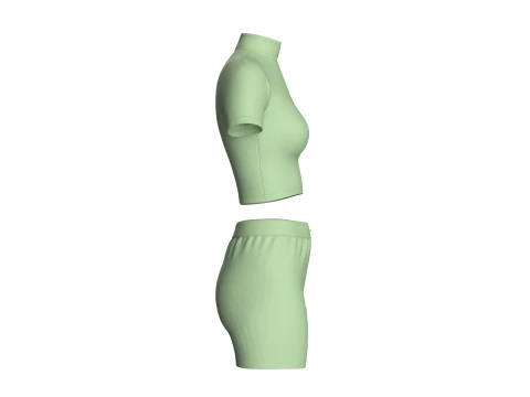 Girls Short Dress-Outfit V2 3D Model