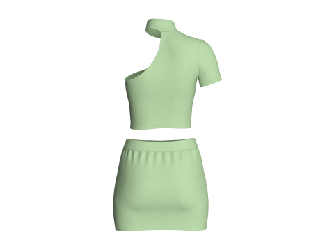 Girls Short Dress-Outfit V2 Modello 3D