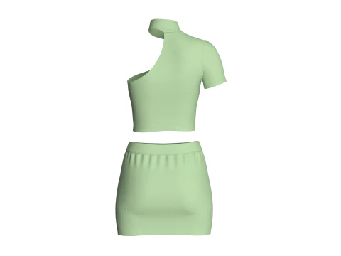 Girls Short Dress-Outfit V2 3D Model