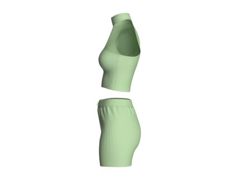 Girls Short Dress-Outfit V2 3D Model