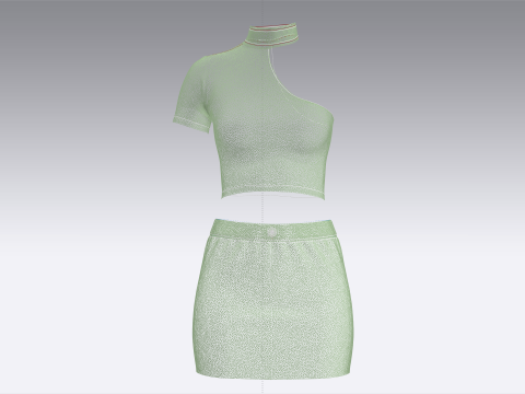 Girls Short Dress-Outfit V2 Modello 3D