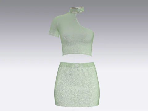 Girls Short Dress-Outfit V2 3D Model