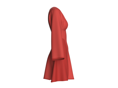 Girls Zipper Short Dress 3D Model