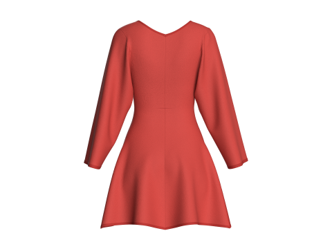 Girls Zipper Short Dress 3D Model