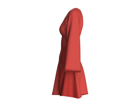 Girls Zipper Short Dress 3D Model