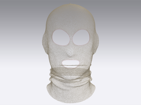 Men Rib Face Mask 3D Modell