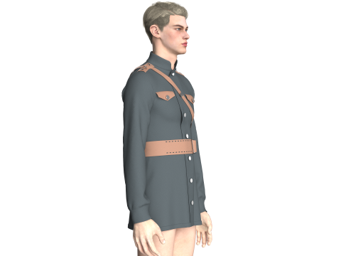 Men Military Uniform 3D Modell