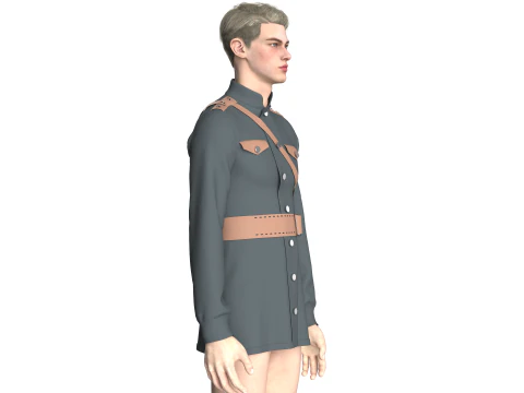 Men Military Uniform 3D Model