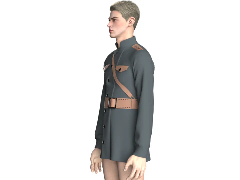 Men Military Uniform 3D Model