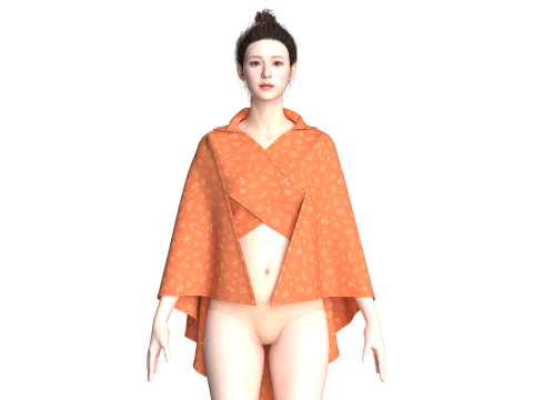 Girls Traditional Chinese Tops 3D Modell