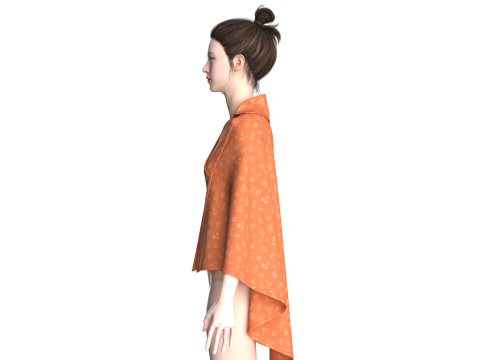 Girls Traditional Chinese Tops 3D Modell