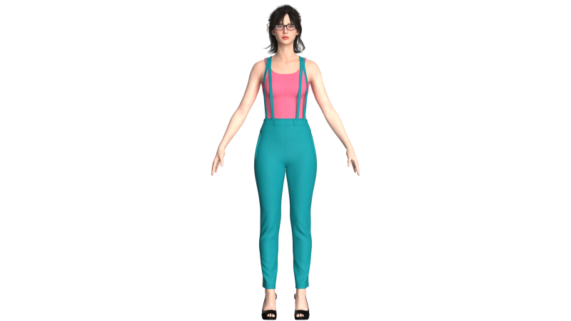Girls Tank Top With Sweatpant Model 3D .c4d .max .obj .3ds .fbx .stl .blend