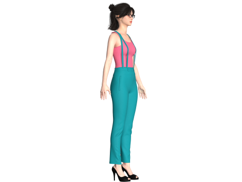 Girls Tank Top With Sweatpant Model 3D