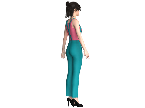 Girls Tank Top With Sweatpant Model 3D
