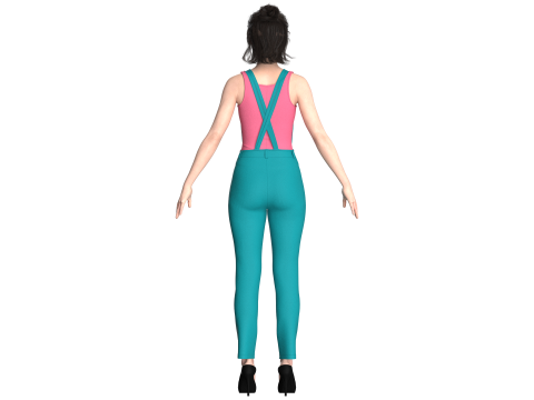 Girls Tank Top With Sweatpant Model 3D