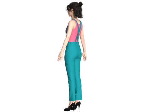 Girls Tank Top With Sweatpant Model 3D