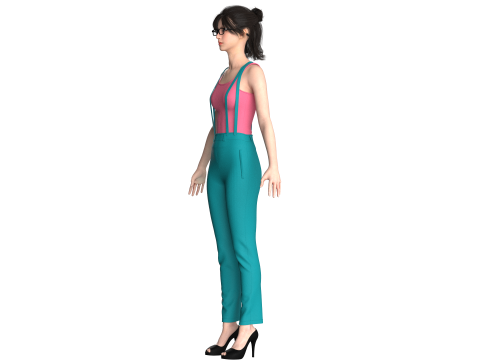 Girls Tank Top With Sweatpant Model 3D