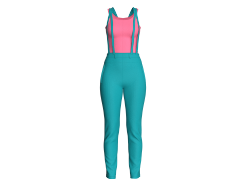 Girls Tank Top With Sweatpant Model 3D