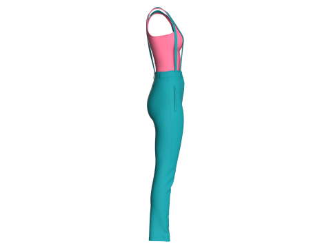 Girls Tank Top With Sweatpant Model 3D