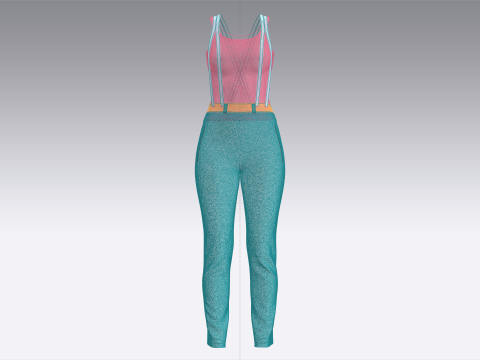 Girls Tank Top With Sweatpant Model 3D