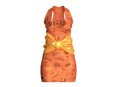 Girls Short Party Dress 3D Modell