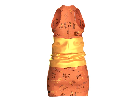 Girls Short Party Dress 3D Model