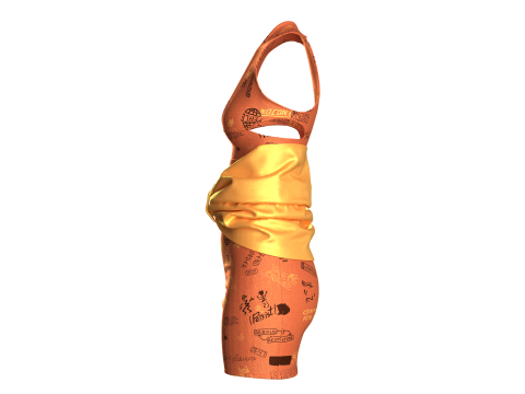 Girls Short Party Dress 3D Modell