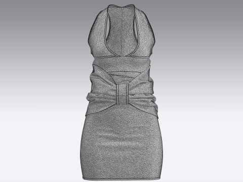 Girls Short Party Dress 3D Modell