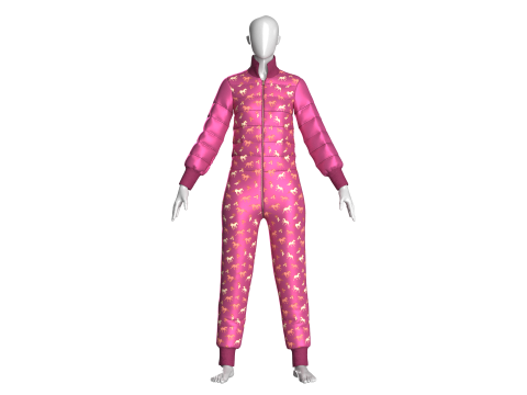 Girls Printed Jumpsuit 3D Modell