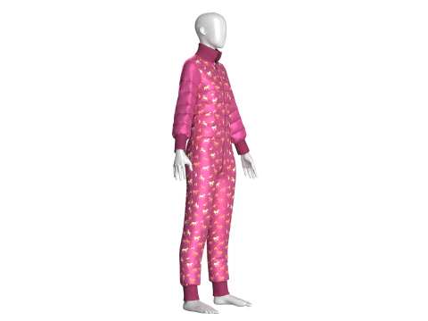 Girls Printed Jumpsuit 3D Model