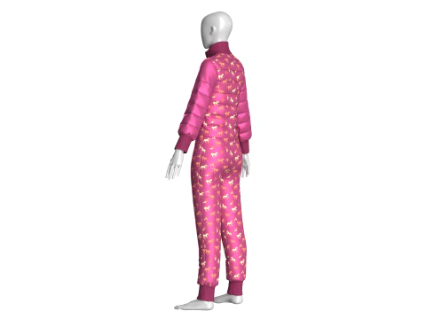 Girls Printed Jumpsuit 3D Model