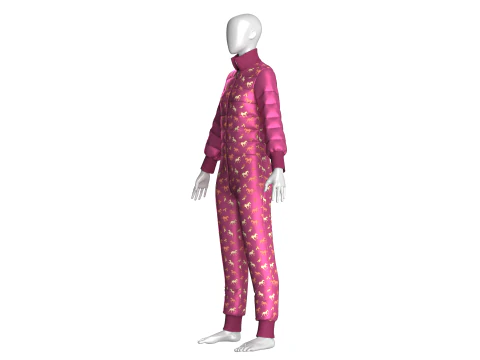 Girls Printed Jumpsuit 3D Model
