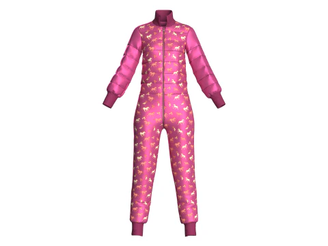 Girls Printed Jumpsuit 3D Model