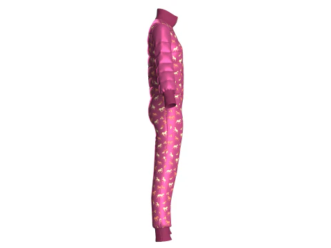 Girls Printed Jumpsuit 3D Model
