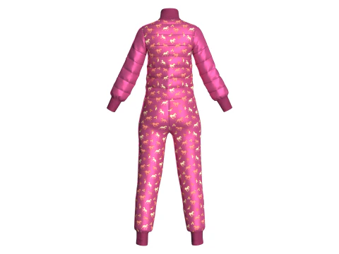 Girls Printed Jumpsuit 3D Model