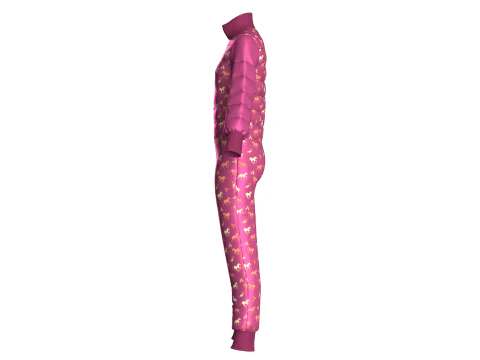 Girls Printed Jumpsuit 3D Model