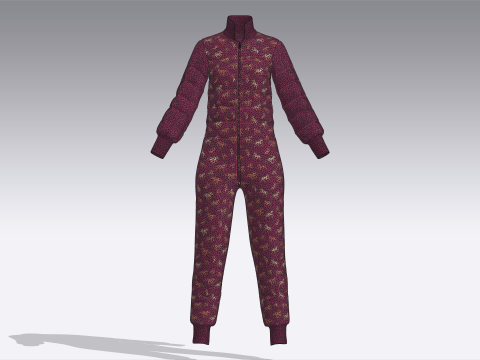 Girls Printed Jumpsuit Modelo 3D