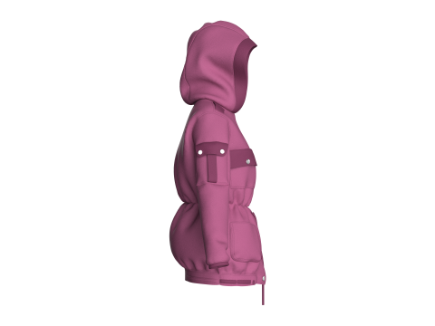 Girls Hooded Jacket V2 Modello 3D