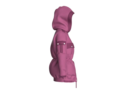 Girls Hooded Jacket V2 3D Model