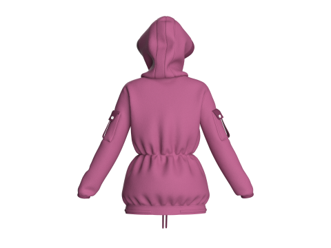 Girls Hooded Jacket V2 Modello 3D