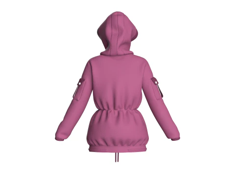Girls Hooded Jacket V2 3D Model