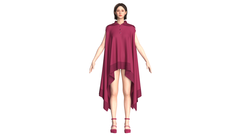Girls Cope Dress V11 3D Modell .c4d .max .obj .3ds .fbx .stl .blend
