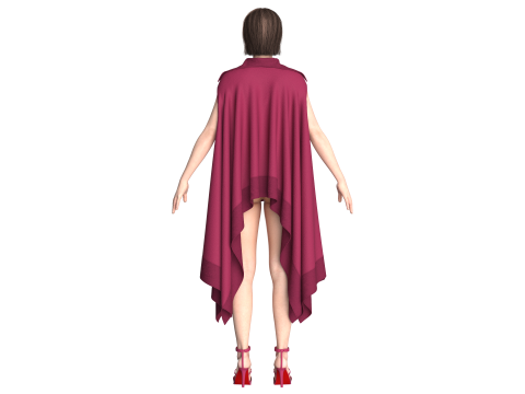 Girls Cope Dress V11 3D Modell
