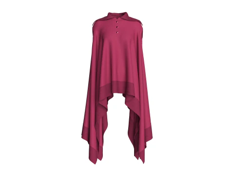 Girls Cape Dress V11 3D Model