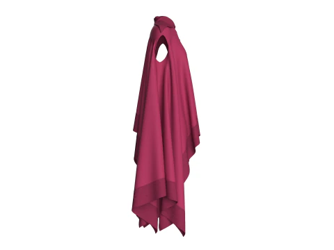 Girls Cape Dress V11 3D Model