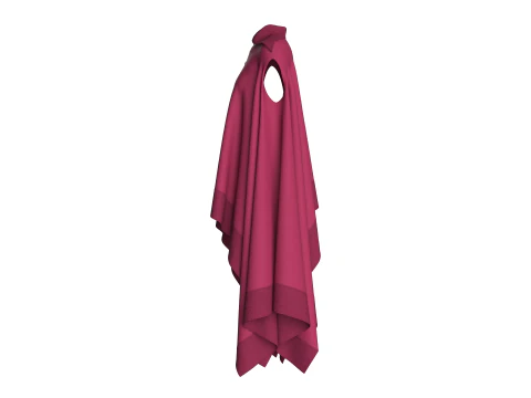 Girls Cape Dress V11 3D Model