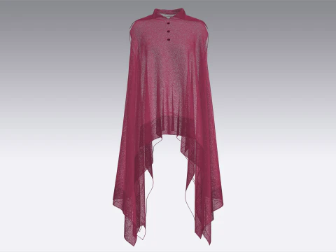 Girls Cape Dress V11 3D Model