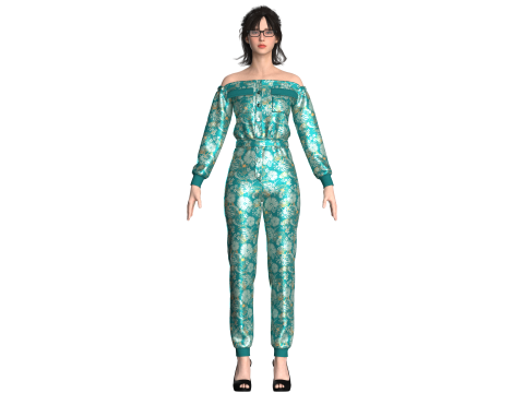 Girls Printed Jumpsuit V2 Modelo 3D