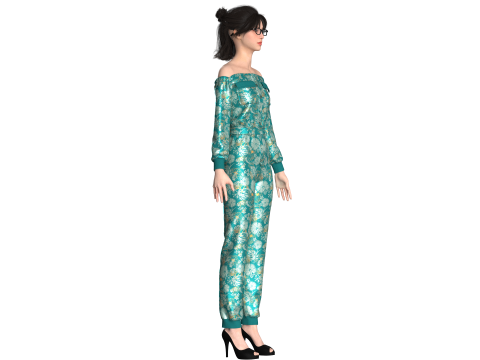 Girls Printed Jumpsuit V2 3D Model